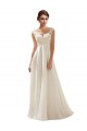 Low Back Sleeveless V-Neck A-Line Soft Chiffon & Lace Wedding Dress Worcester