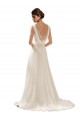 Low Back Sleeveless V-Neck A-Line Soft Chiffon & Lace Wedding Dress Worcester
