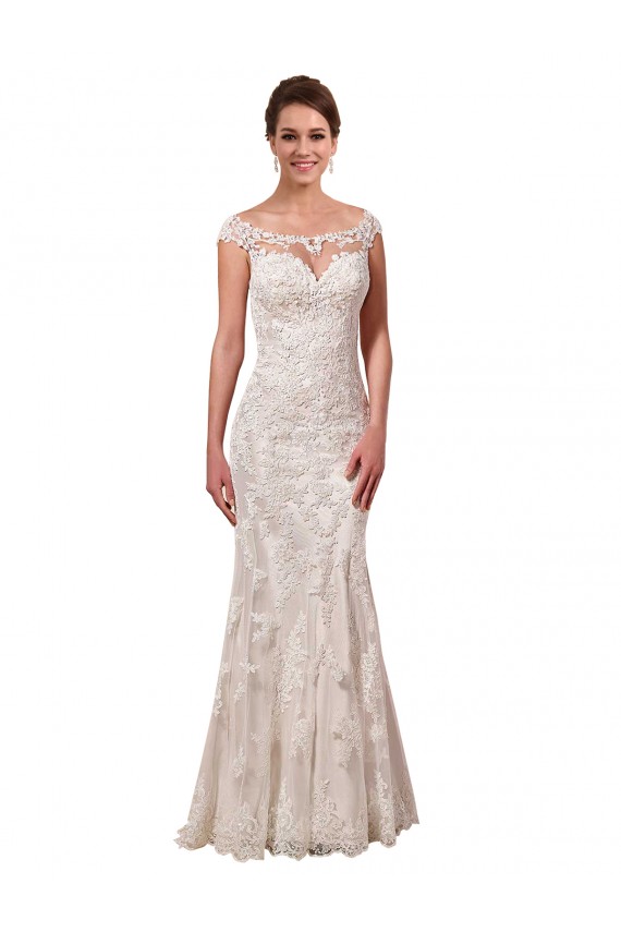 Sleeveless Bateau Neck Sheath Lace Sexy Wedding Dress Worcester