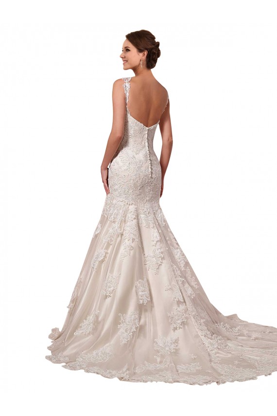 Sleeveless V-Neck Mermaid Tulle & Lace Bridal Wedding Dress Worcester