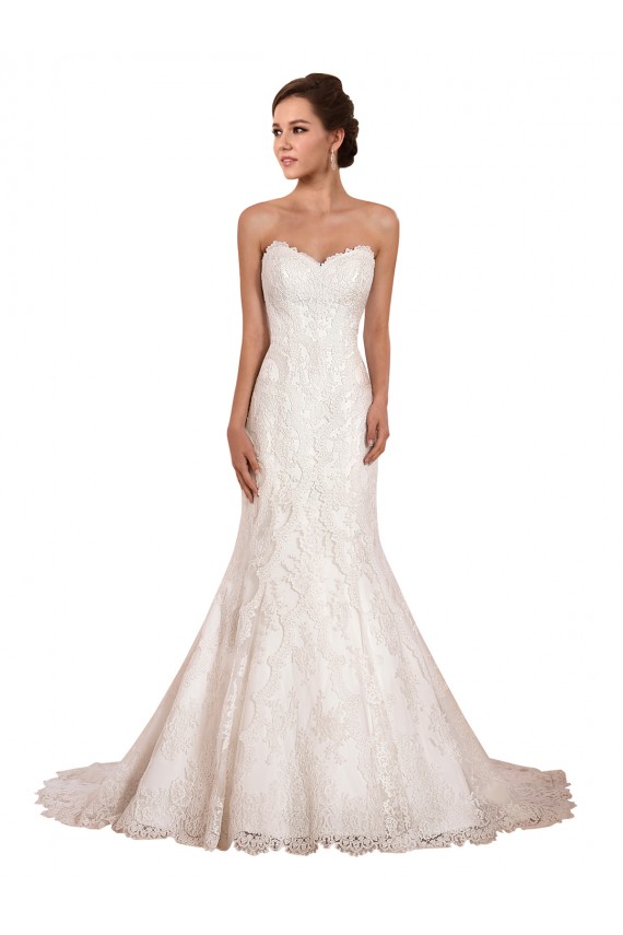Sleeveless Sweetheart Mermaid Lace Sexy Wedding Dress Worcester