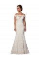 Ivory Cap Sleeves Off the Shoulder Mermaid Lace Wedding Dresses Worcester