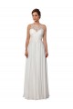 Sleeveless Illusion Neck A-Line Soft Chiffon Boho Wedding Dress Worcester