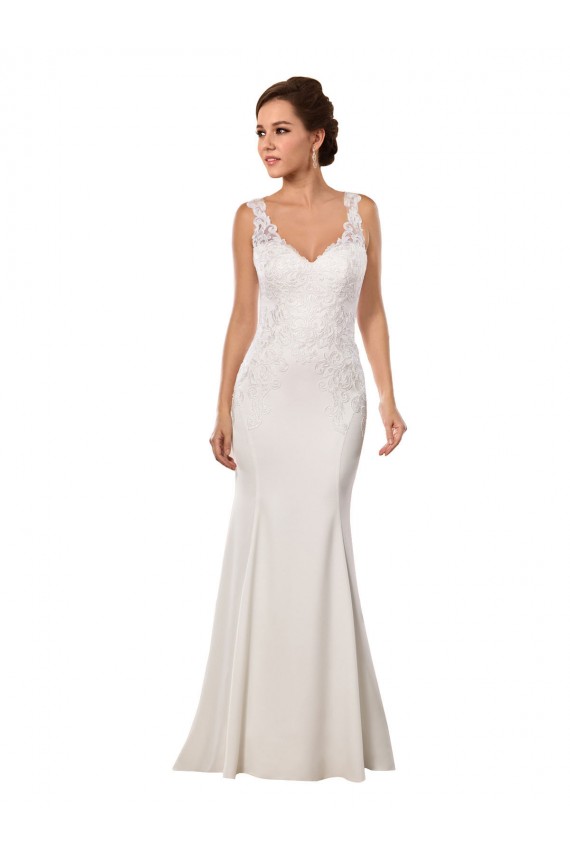 Sleeveless V-Neck Mermaid Lace & Stretch Crepe Sexy Wedding Dress Worcester