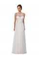 Sleeveless Illusion Neck Sheath Soft Chiffon Wedding Dress Worcester