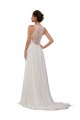 Sleeveless Illusion Neck Sheath Soft Chiffon Wedding Dress Worcester