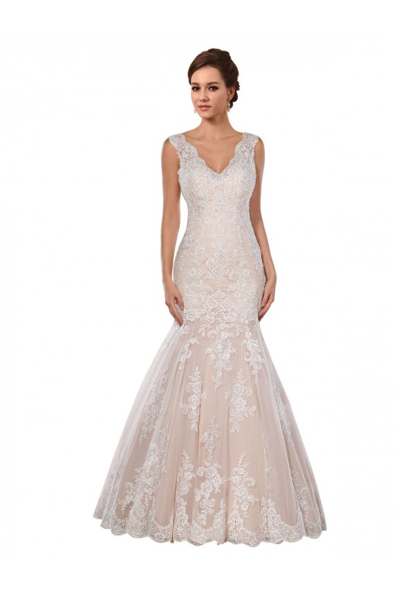 Sleeveless V-Neck Mermaid Lace Modern Wedding Dress Worcester