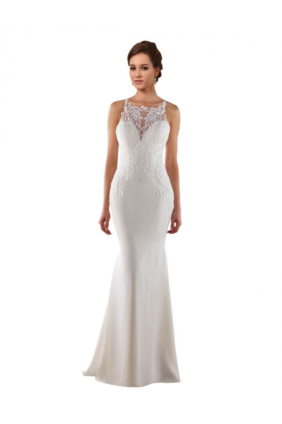 Sleeveless Sweetheart Mermaid Lace & Stretch Crepe Modern Wedding Dress Worcester