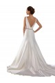 V-Back Sleeveless Bateau Neck Mermaid Satin Modern Wedding Dress Worcester