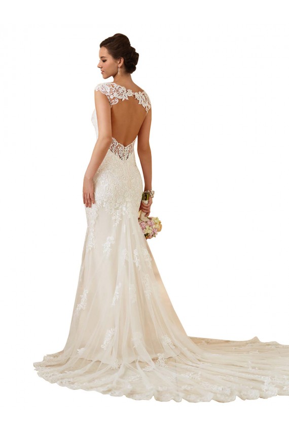 Keyhole Back Sleeveless Sweetheart Mermaid Lace Modern Wedding Dress Worcester