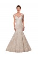 Cap Sleeves Illusion Neck Mermaid Lace Wedding Dress Worcester