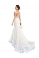Cap Sleeves Illusion Neck Mermaid Lace Wedding Dress Worcester