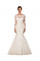 Long Sleeves Bateau Neck Mermaid Lace Sexy Wedding Dress Worcester