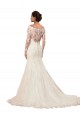 Long Sleeves Bateau Neck Mermaid Lace Sexy Wedding Dress Worcester