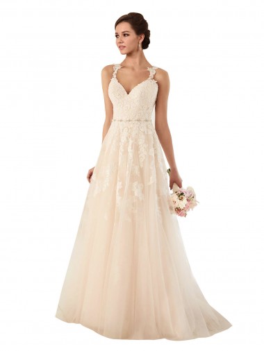 Sleeveless Sweetheart A-Line Tulle & Lace Wedding Dress Worcester