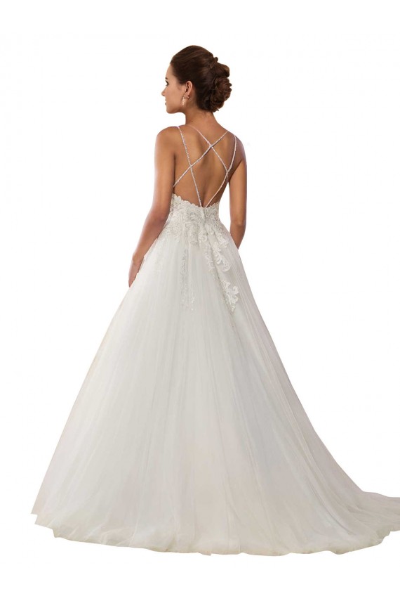 Sleeveless Spaghetti Straps Ball Gown Tulle & Lace Boho Wedding Dress Worcester