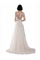 Sleeveless Illusion Neck A-Line Tulle Boho Wedding Dress Worcester