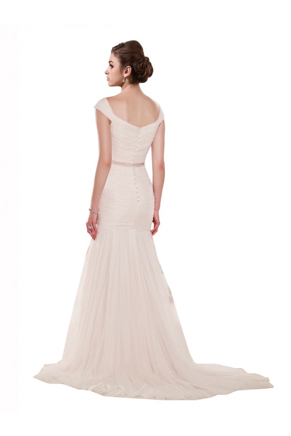 Sleeveless Off the Shoulder Mermaid Tulle Beach Wedding Dress Worcester
