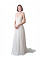 Sleeveless Spaghetti Straps A-Line Soft Chiffon & Lace Beach Wedding Dress Worcester