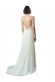Sleeveless Spaghetti Straps A-Line Soft Chiffon & Lace Beach Wedding Dress Worcester