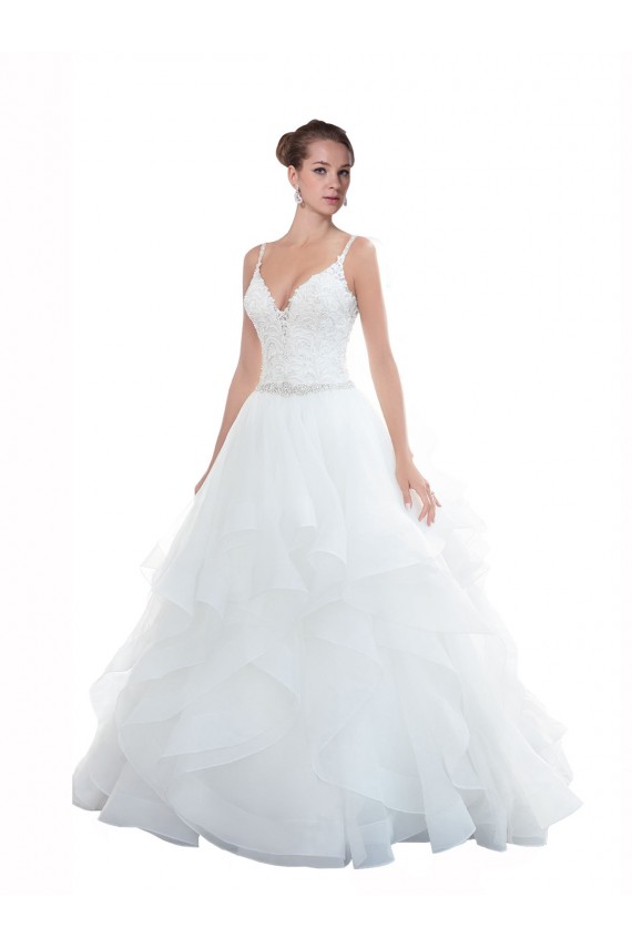 Sleeveless Spaghetti Straps Ball Gown Tulle Beach Wedding Dress Worcester