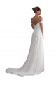 Sleeveless Off the Shoulder A-Line Soft Chiffon Beach Wedding Dress Worcester