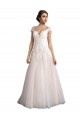 Cap Sleeves Illusion Neck A-Line Tulle & Lace Beach Wedding Dress Worcester