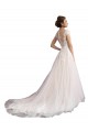 Cap Sleeves Illusion Neck A-Line Tulle & Lace Beach Wedding Dress Worcester