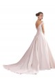 V-Back Sleeveless Off the Shoulder A-Line Satin Wedding Dresses Worcester
