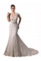 Cap Sleeves Halter Neck Mermaid Lace Wedding Dresses Worcester