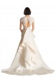 Keyhole Back Cap Sleeves V-Neck A-Line Satin Wedding Dress Worcester