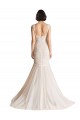Low Back Sleeveless V-Neck Mermaid Tulle Wedding Dress Worcester