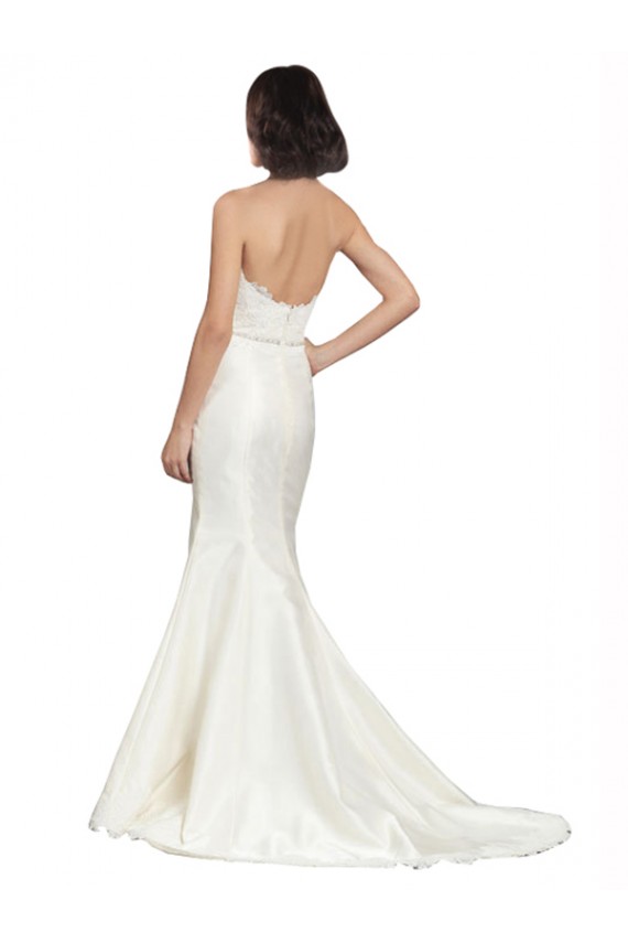 Sleeveless Sweetheart Trumpet Satin & Lace Bridal Dress Worcester