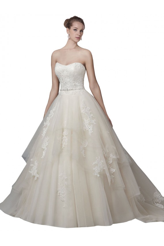 Low Back Sleeveless Scoop Neck Ball Gown Tulle & Lace Wedding Dress Worcester