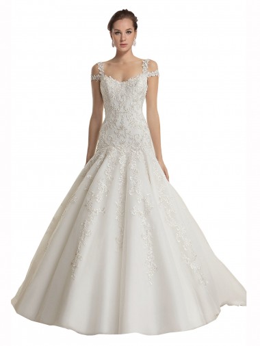 Sleeveless Off the Shoulder Mermaid Tulle & Lace Wedding Dress Worcester