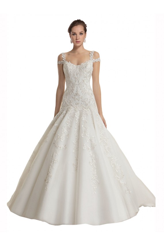Sleeveless Off the Shoulder Mermaid Tulle & Lace Wedding Dress Worcester