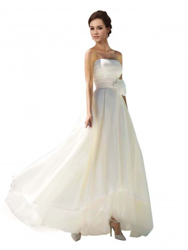 Sleeveless Strapless A-Line Soft Chiffon Wedding Dress Worcester
