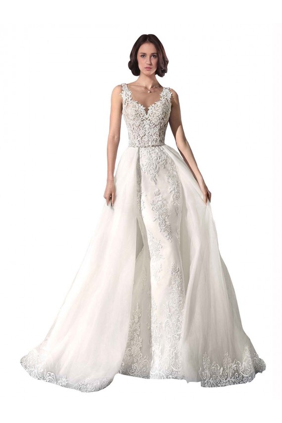 Sleeveless Sweetheart Mermaid Tulle & Lace Wedding Dress Worcester