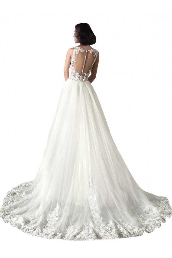 Sleeveless Sweetheart Mermaid Tulle & Lace Wedding Dress Worcester