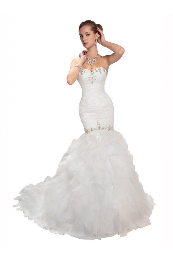 White Sleeveless Sweetheart Mermaid Tulle Wedding Dresses Worcester