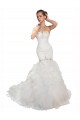 White Sleeveless Sweetheart Mermaid Tulle Wedding Dresses Worcester