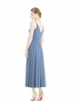 Dusty Blue Sleeveless Spaghetti Straps A-Line Soft Chiffon Bridesmaid Dress Worcester