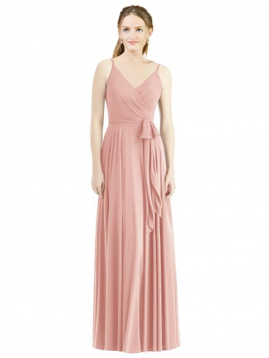 Sleeveless Spaghetti Straps A-Line Soft Chiffon Formal Dress / Bridesmaid Dress Worcester
