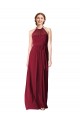 Burgundy Sleeveless Halter Neck A-Line Chiffon Evening Gowns / Bridesmaid Dresses Worcester