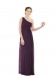 Grape Sleeveless One Shoulder A-Line Soft Chiffon Evening Dress / Bridesmaid Dress Worcester