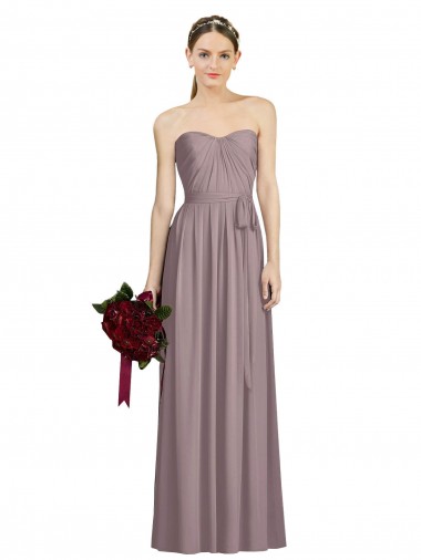 Dusty Rose Sleeveless Sweetheart A-Line Soft Chiffon Bridesmaid Dress Worcester