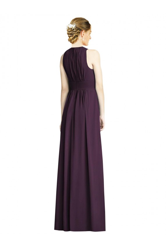 Grape Sleeveless V-Neck A-Line Soft Chiffon Bridesmaid Dress Worcester