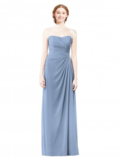 Sleeveless Strapless A-Line Chiffon Formal Dresses / Bridesmaid Dresses Worcester