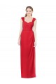 Red Cap Sleeves Sweetheart A-Line Soft Chiffon Formal Dress / Bridesmaid Dress Worcester