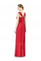 Red Cap Sleeves Sweetheart A-Line Soft Chiffon Formal Dress / Bridesmaid Dress Worcester